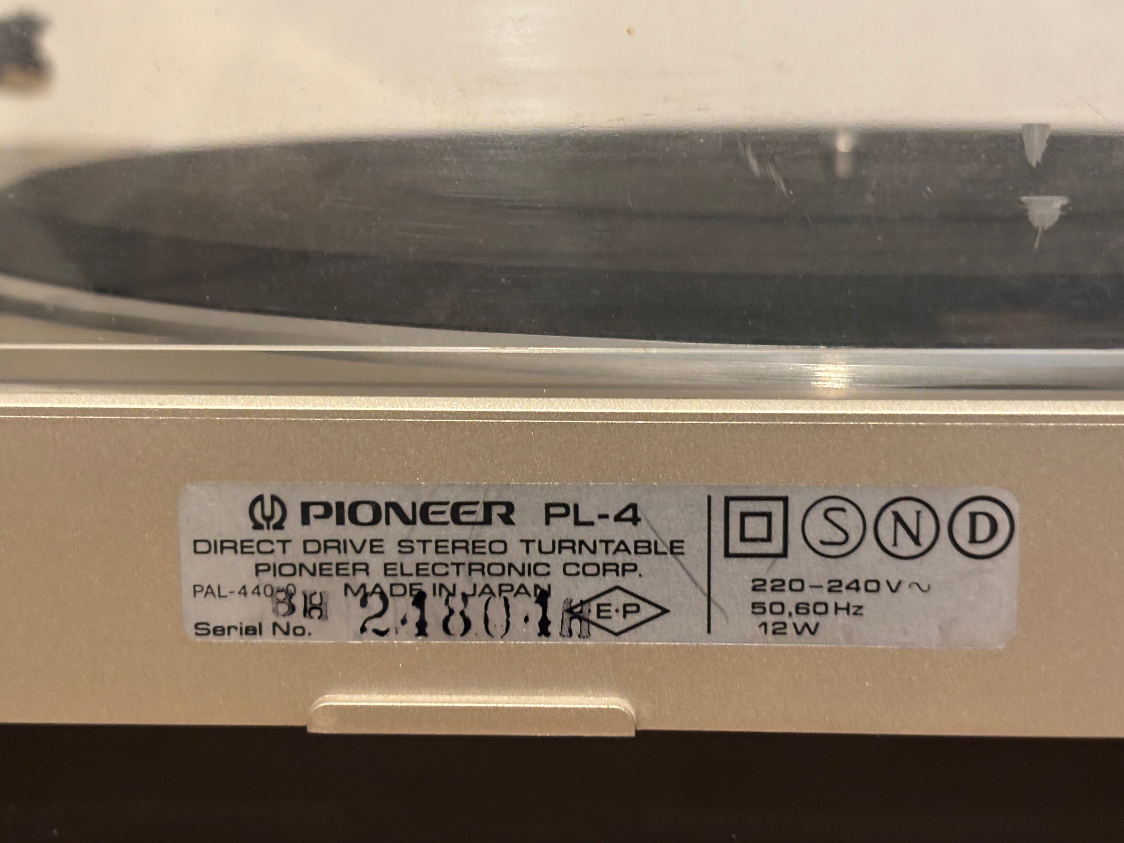 Pioneer PL-4 LP-levysoitin