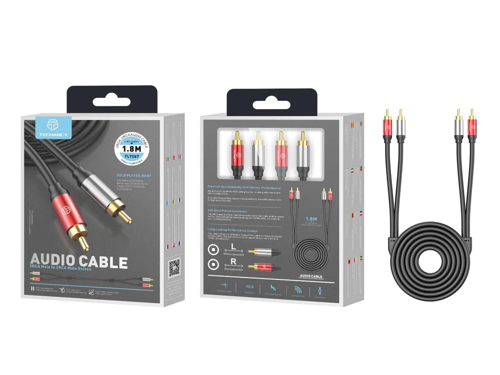 Techancy RCA kaapeli 1,8M